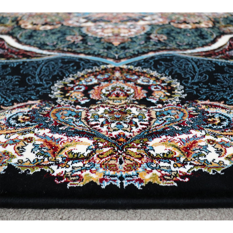 A HALLWAY RUNNERS | Zomorod 25050 Black Hallway Runner Traditional Rug | Quality Rugs and Furniture