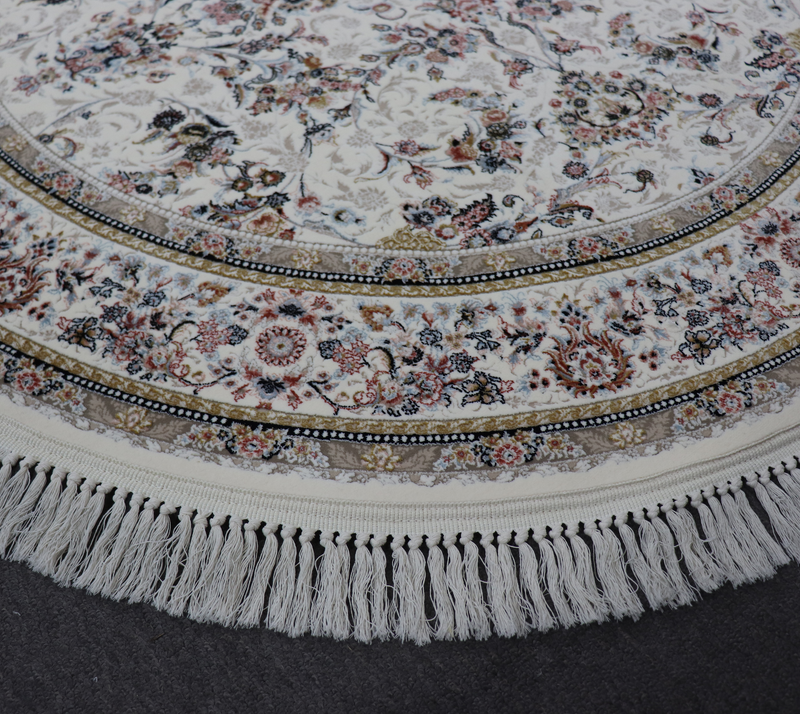 A ROUND RUG | Zomorod 37001 Cream Round Traditional Rug | Quality Rugs and Furniture