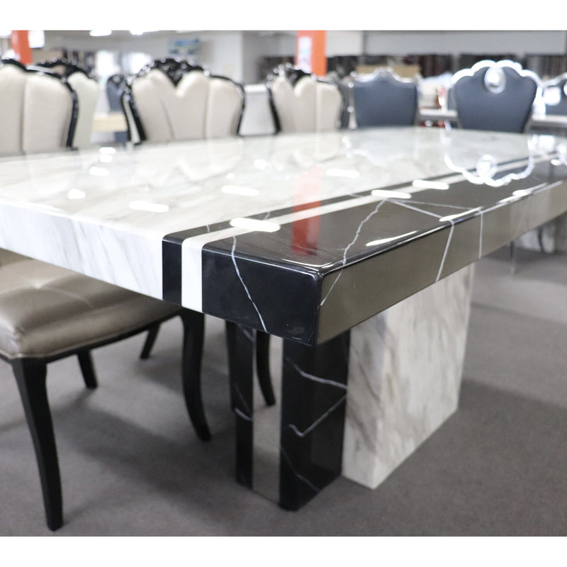 A DINING TABLE | Newcastle Dining Table Black & White | Quality Rugs and Furniture