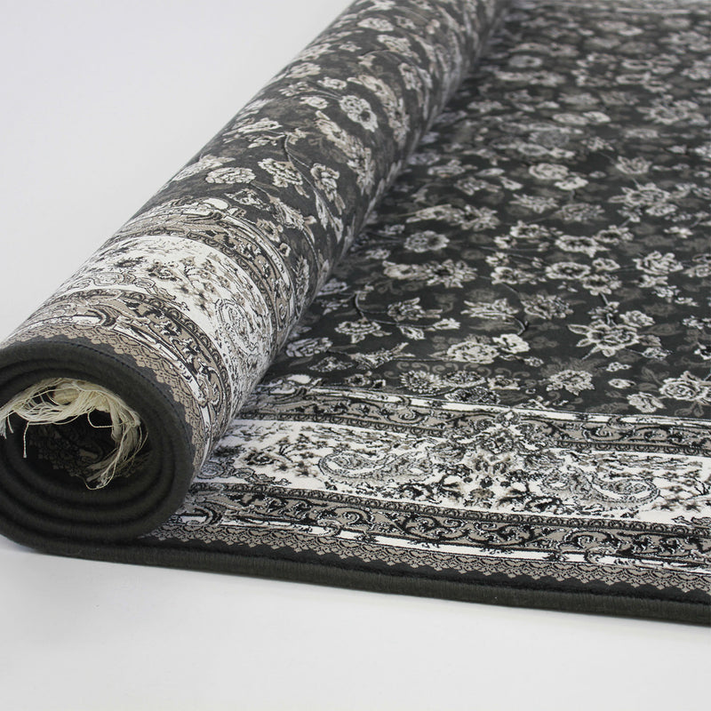A RUG | Zartosht 5657 Coal/ Black White Traditional Rug | Quality Rugs and Furniture