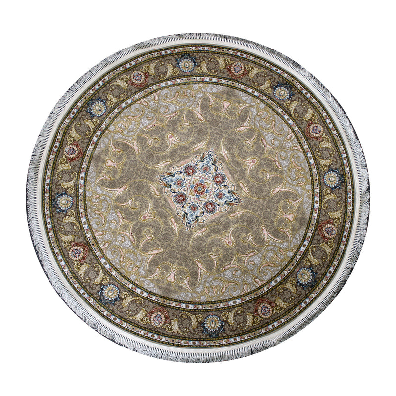 A ROUND RUG | Zartosht 5252 Cream Round Traditional Rug | Quality Rugs and Furniture
