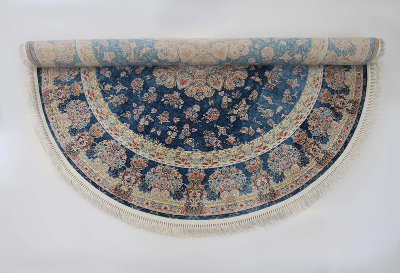 Zartosht 5858 Marin Blue Round Persian Traditional Rug