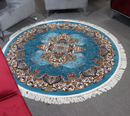 A ROUND RUG | Zomorod 25050 Blue Round Traditional Rug | Quality Rugs and Furniture