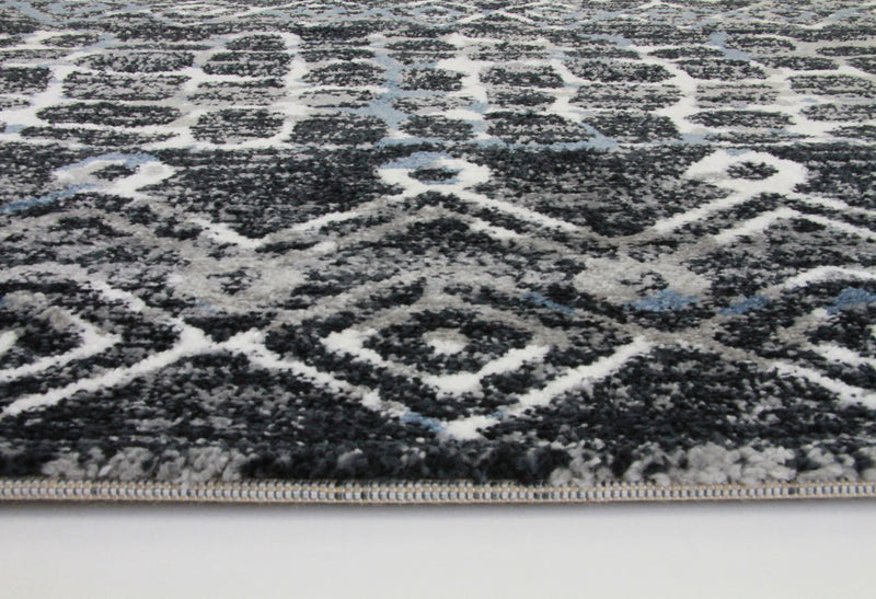 A RUG | Roma R7646A-Black/D.Blue Modern Rug | Quality Rugs and Furniture