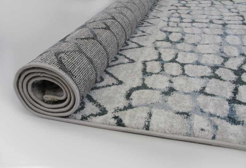 A RUG | Roma R7646A-White/D.Blue Modern Rug | Quality Rugs and Furniture
