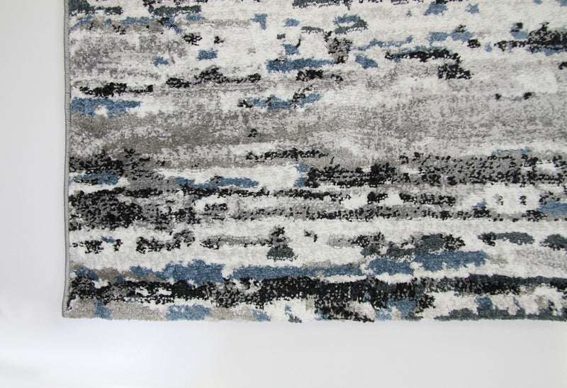 A RUG | Roma R7648A-White/D.Blue Modern Rug | Quality Rugs and Furniture