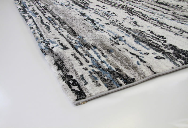 A RUG | Roma R7648A-White/D.Blue Modern Rug | Quality Rugs and Furniture