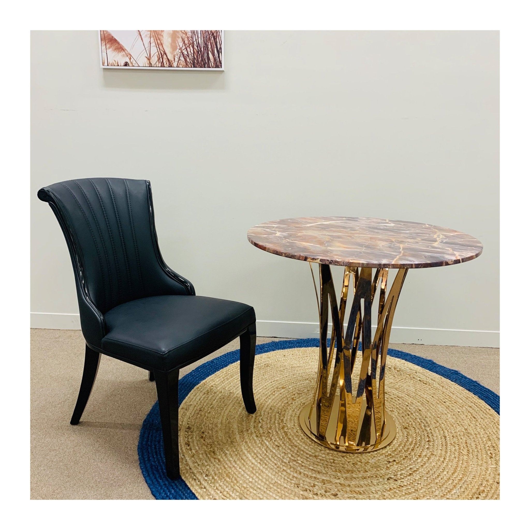 903 Leather Dining Chair Modern Black - Quality Rugs and Furniture