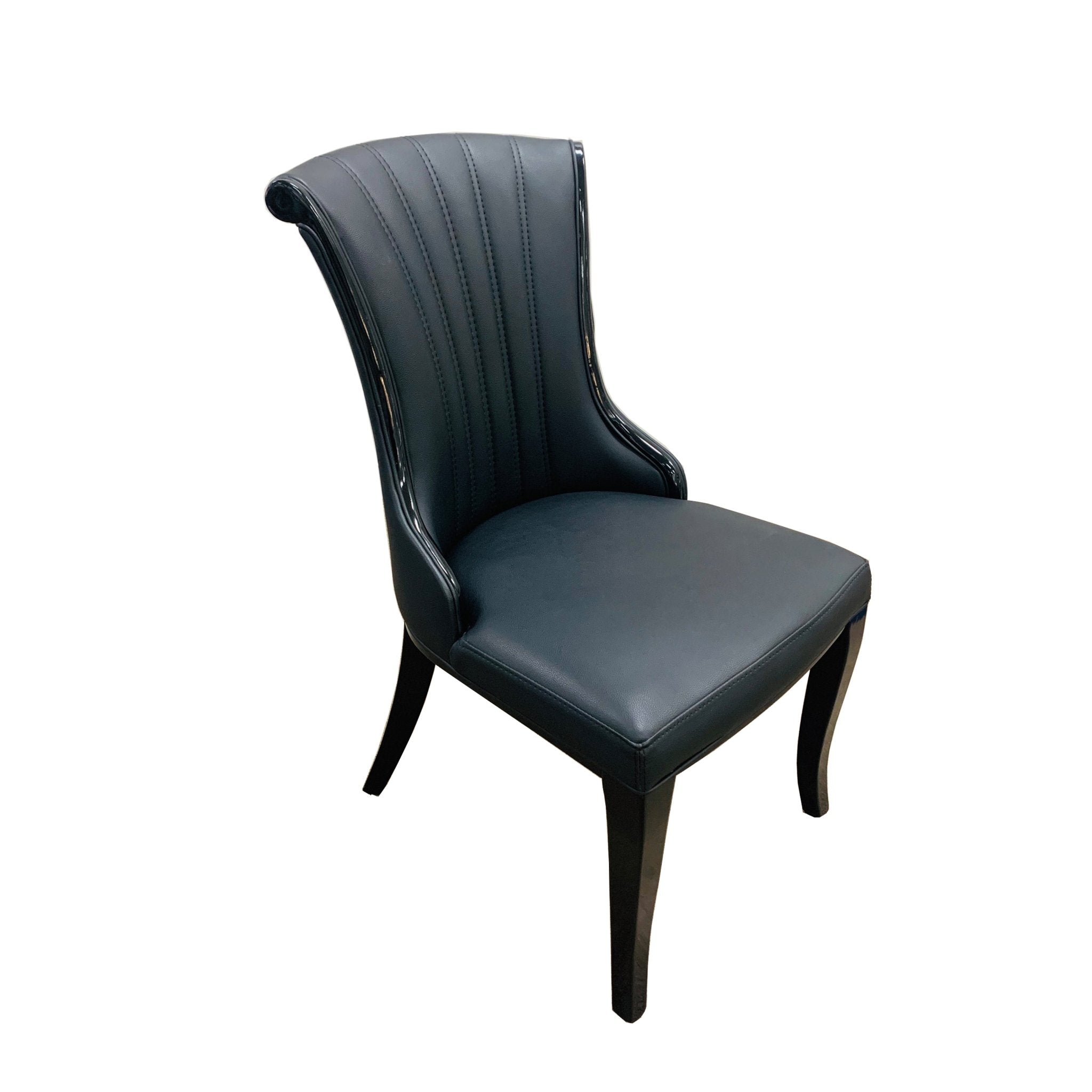 903 Leather Dining Chair Modern Black - Quality Rugs and Furniture