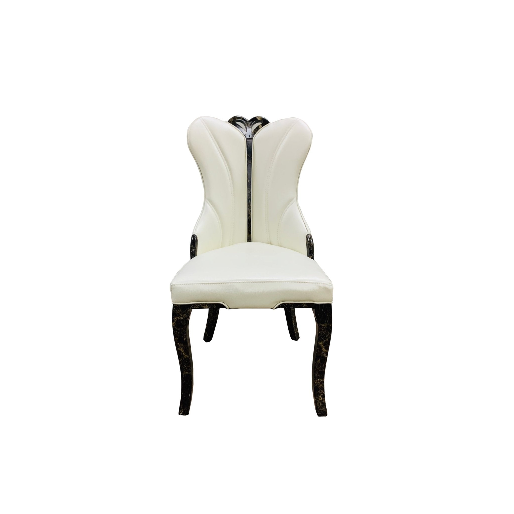 932 Leather Dining Chair Modern Cream Brown - Quality Rugs and Furniture