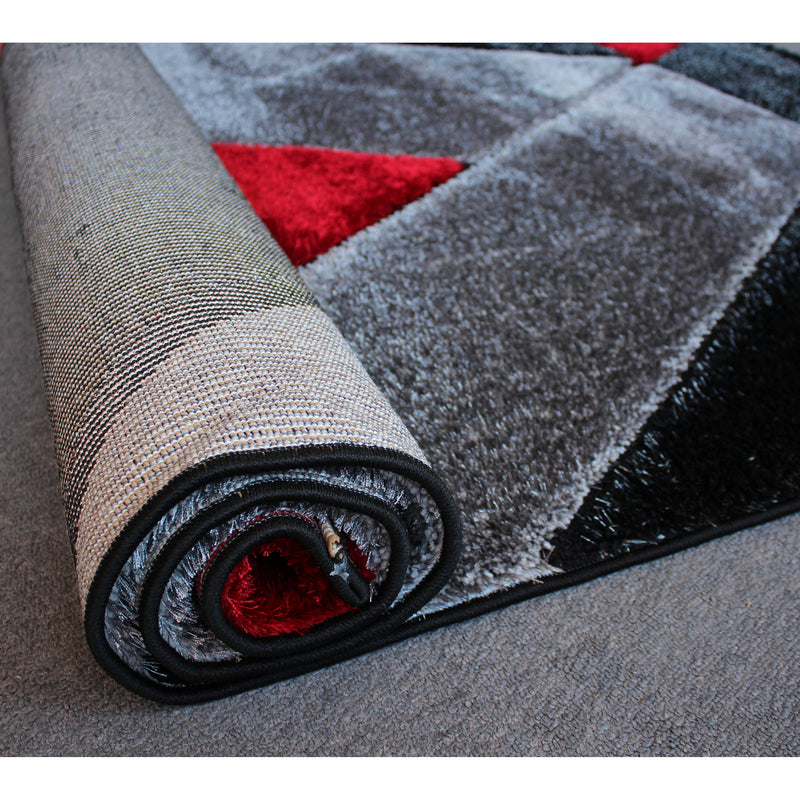 A HALLWAY RUNNERS | Orion Shaggy B695 Black Red | Quality Rugs and Furniture