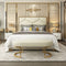 Aiyla King Bed Luxury Modern Cream Gold