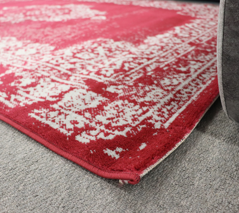 A RUG | Promotion He269 D.Red Grey Modern Rug | Quality Rugs and Furniture