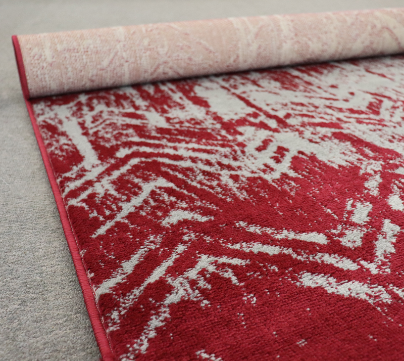 A RUG | Promotion He433 D.Red Grey Modern Rug | Quality Rugs and Furniture