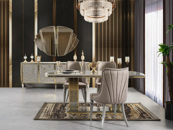 Hira Wooden Frame Velvet Modern Dining Chair Cream Beige