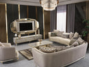 Hira Art Deco Sofa Set Modern Mid Century Cream Beige