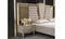 Hira Wooden Frame Velvet Modern King Bed Cream Beige