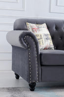 M18 Modern Fabric Sofa With Left Chaise Grey