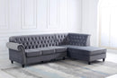 M18 Modern Fabric Sofa With Left Chaise Grey