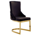 Amelia Velvet Fabric Dining Chair Gold Black - Quality Rugs and Furniture