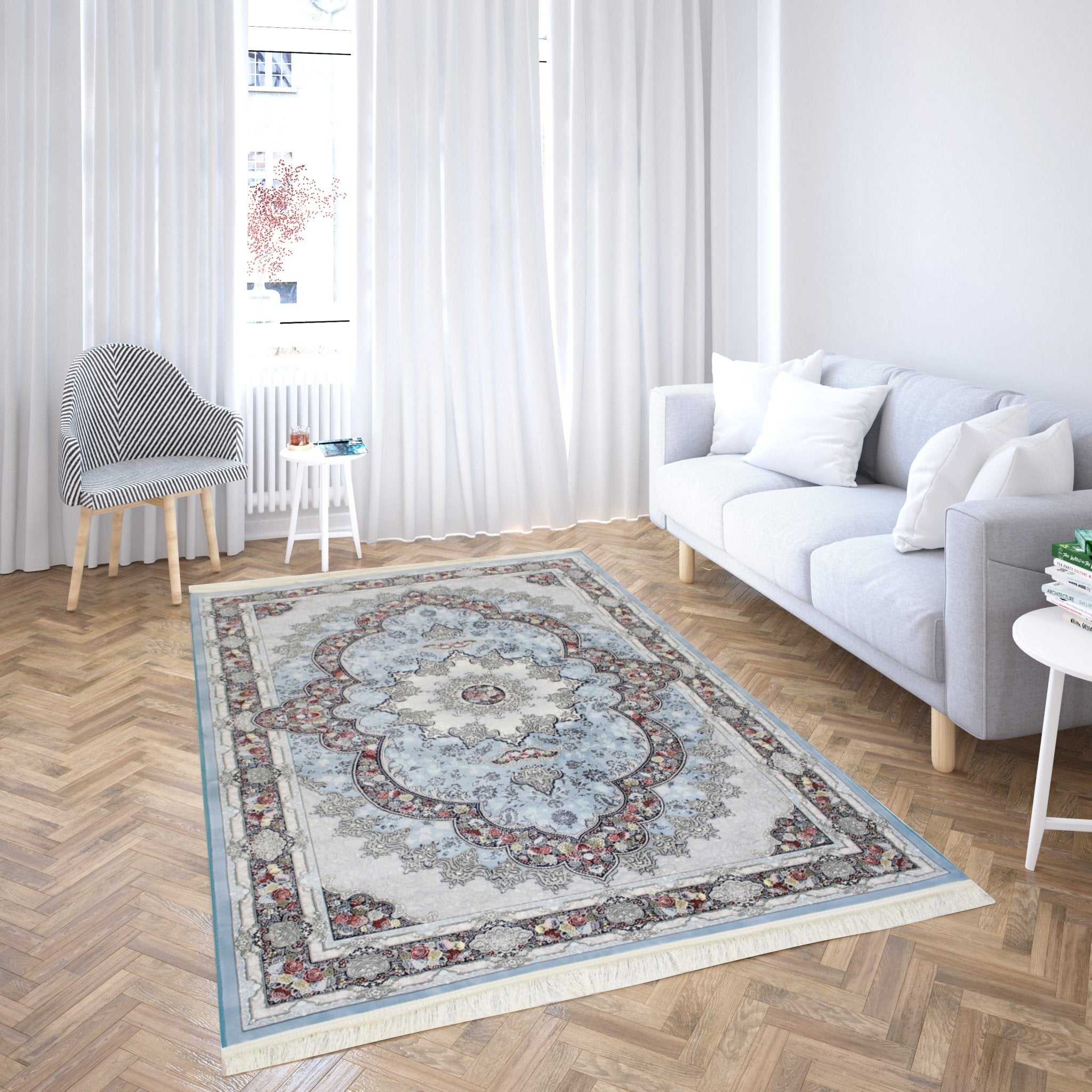 Aravan 3175 Blue Persian Traditional Area Rug - Quality Rugs and Furniture