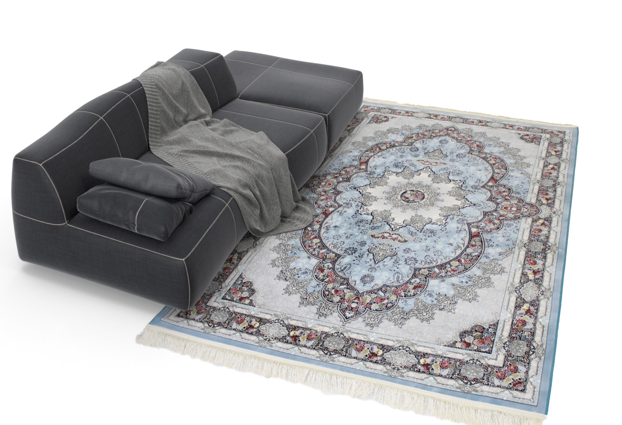 Aravan 3175 Blue Persian Traditional Area Rug - Quality Rugs and Furniture