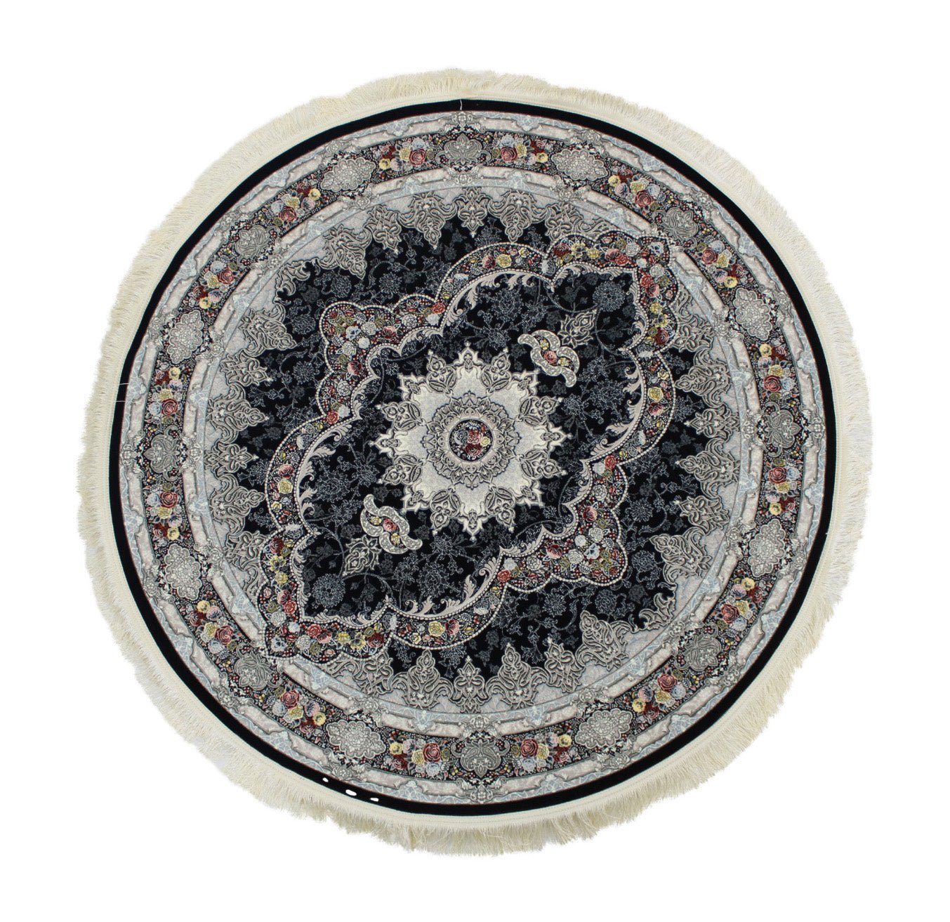 Aravan 3175 Dark Blue Traditional Round Rug - Quality Rugs and Furniture