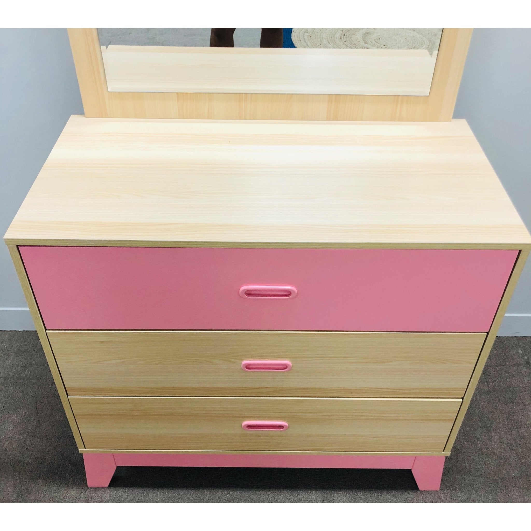 Axkb Dresser & Mirror Pink - Quality Rugs and Furniture