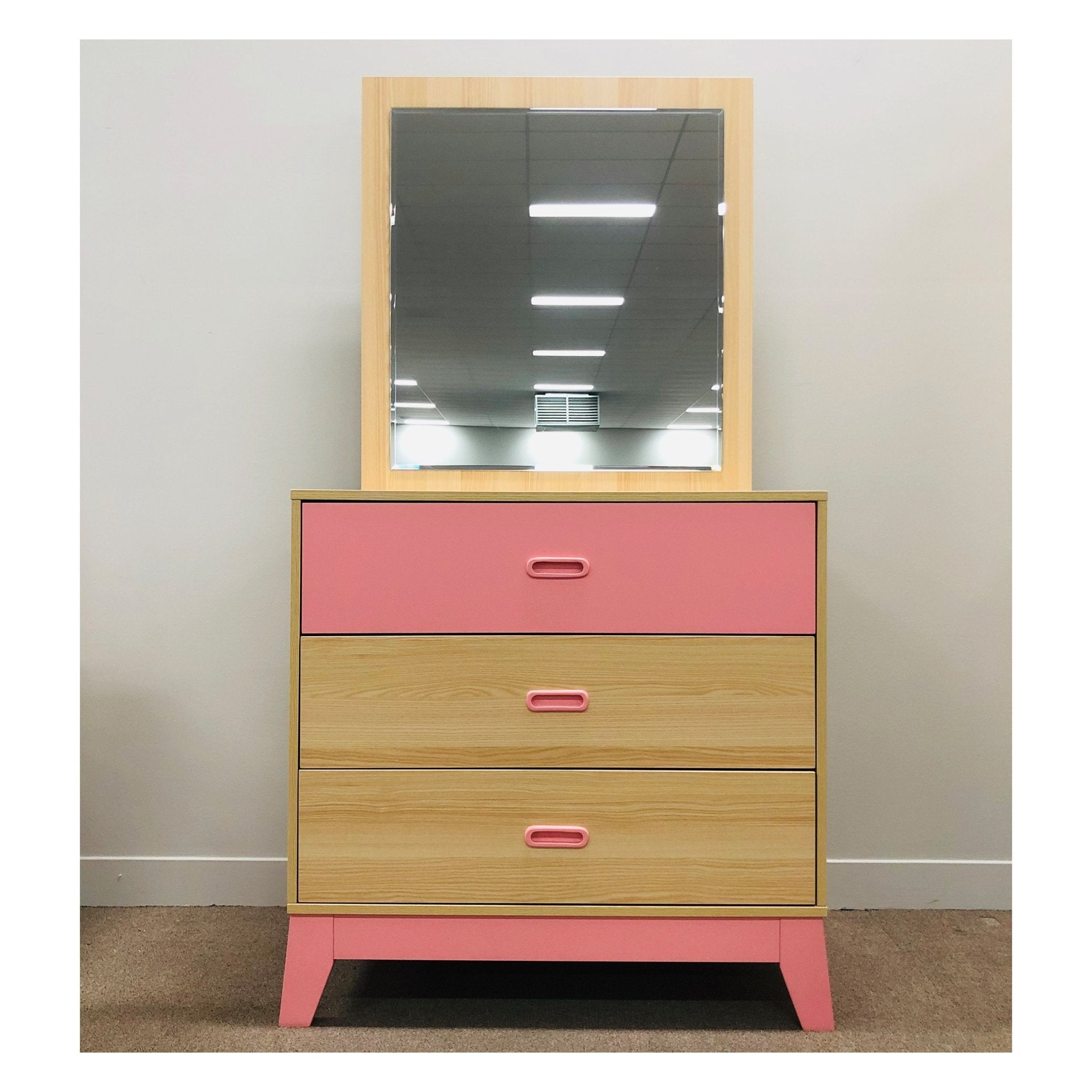 Axkb Dresser & Mirror Pink - Quality Rugs and Furniture