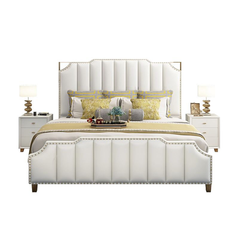 Azin King Bed Luxury Modern Cream Gold - Quality Rugs and Furniture