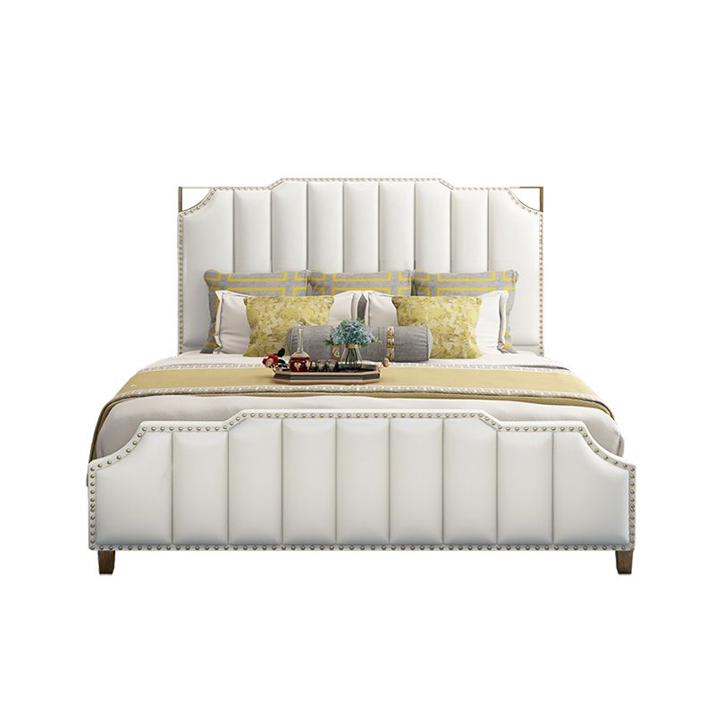 Azin King Bed Luxury Modern Cream Gold - Quality Rugs and Furniture
