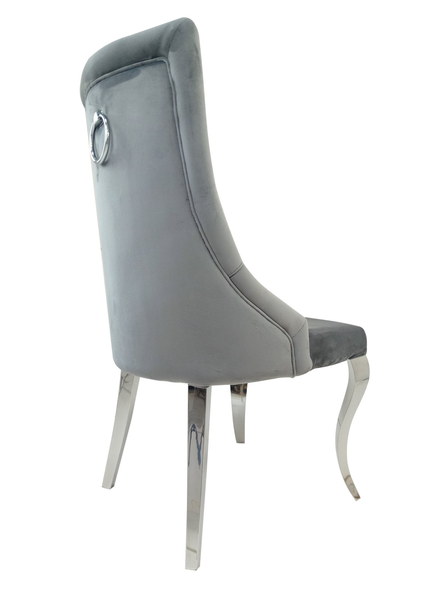 Baron Velvet Modern Dining Chair Grey Silver - Quality Rugs and Furniture