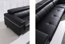 Becca Corner Genuine Leather Lounge Black - Quality Rugs and Furniture