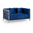 Delsa Velvet Fabric Sofa Set Silver - Quality Rugs and Furniture
