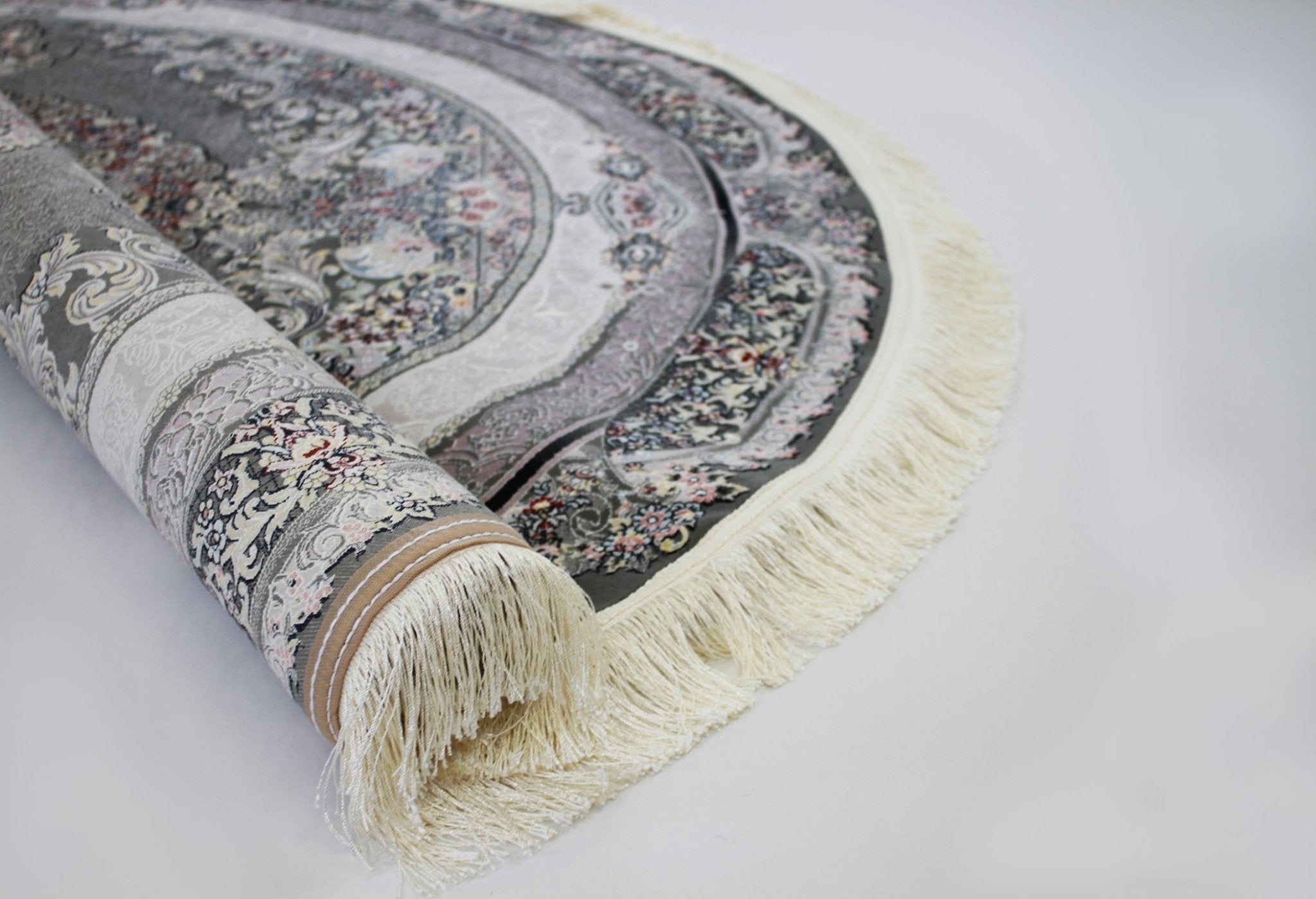 Demotex 3186 Smoke Traditional Round Rug - Quality Rugs and Furniture