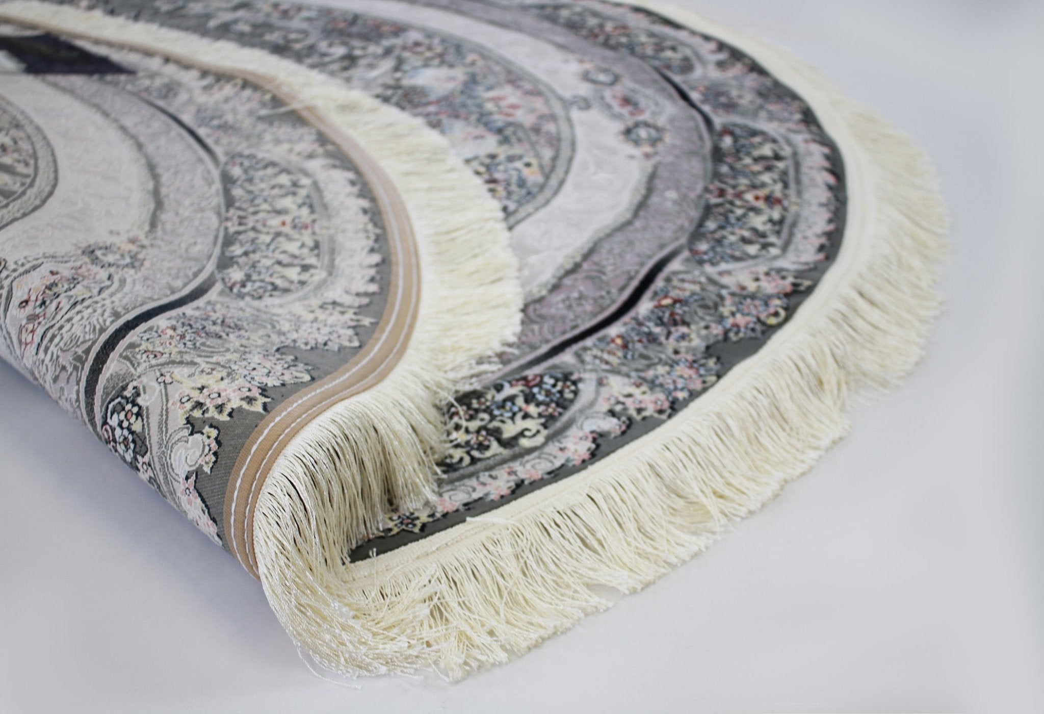 Demotex 3186 Smoke Traditional Round Rug - Quality Rugs and Furniture