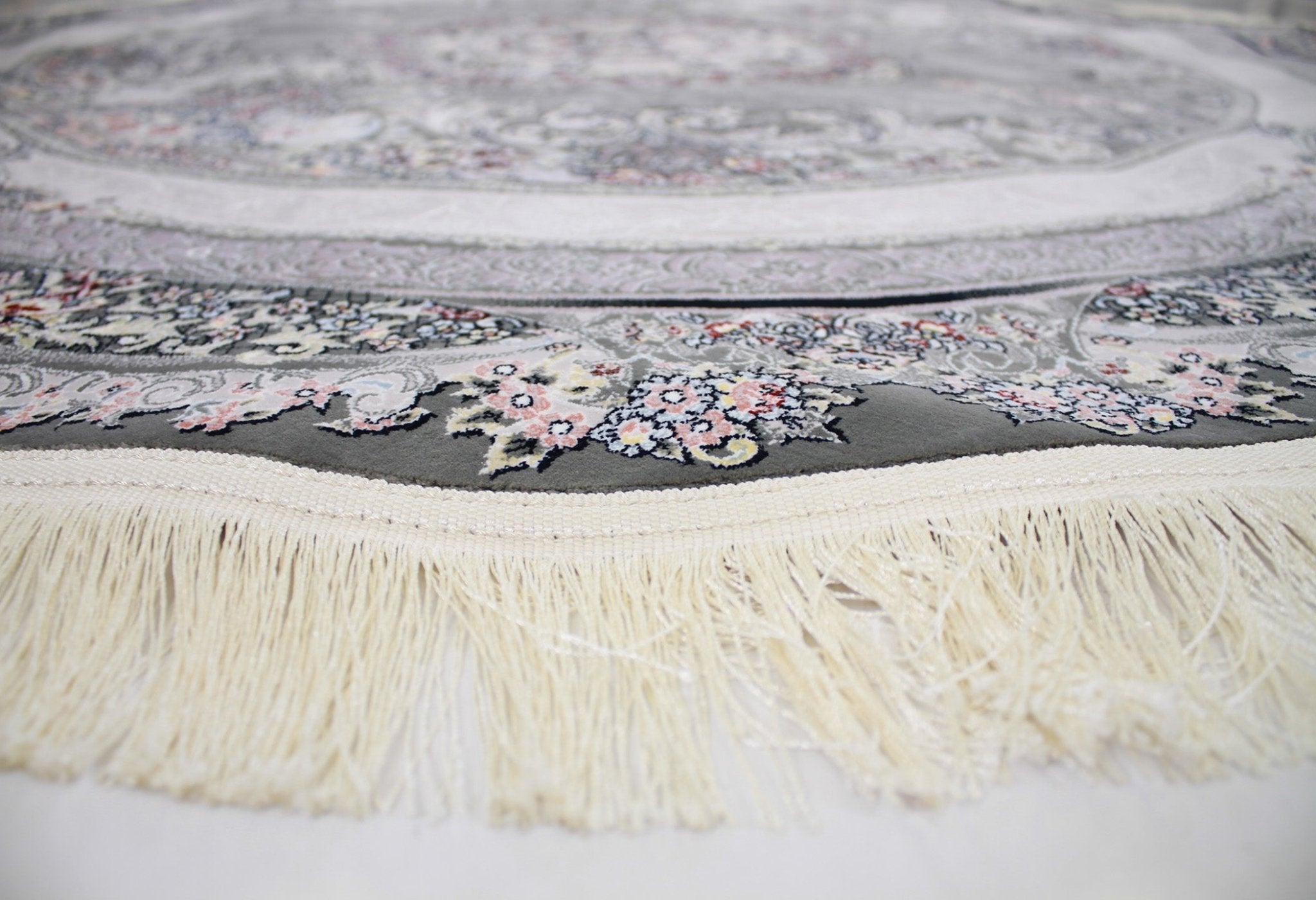 Demotex 3186 Smoke Traditional Round Rug - Quality Rugs and Furniture