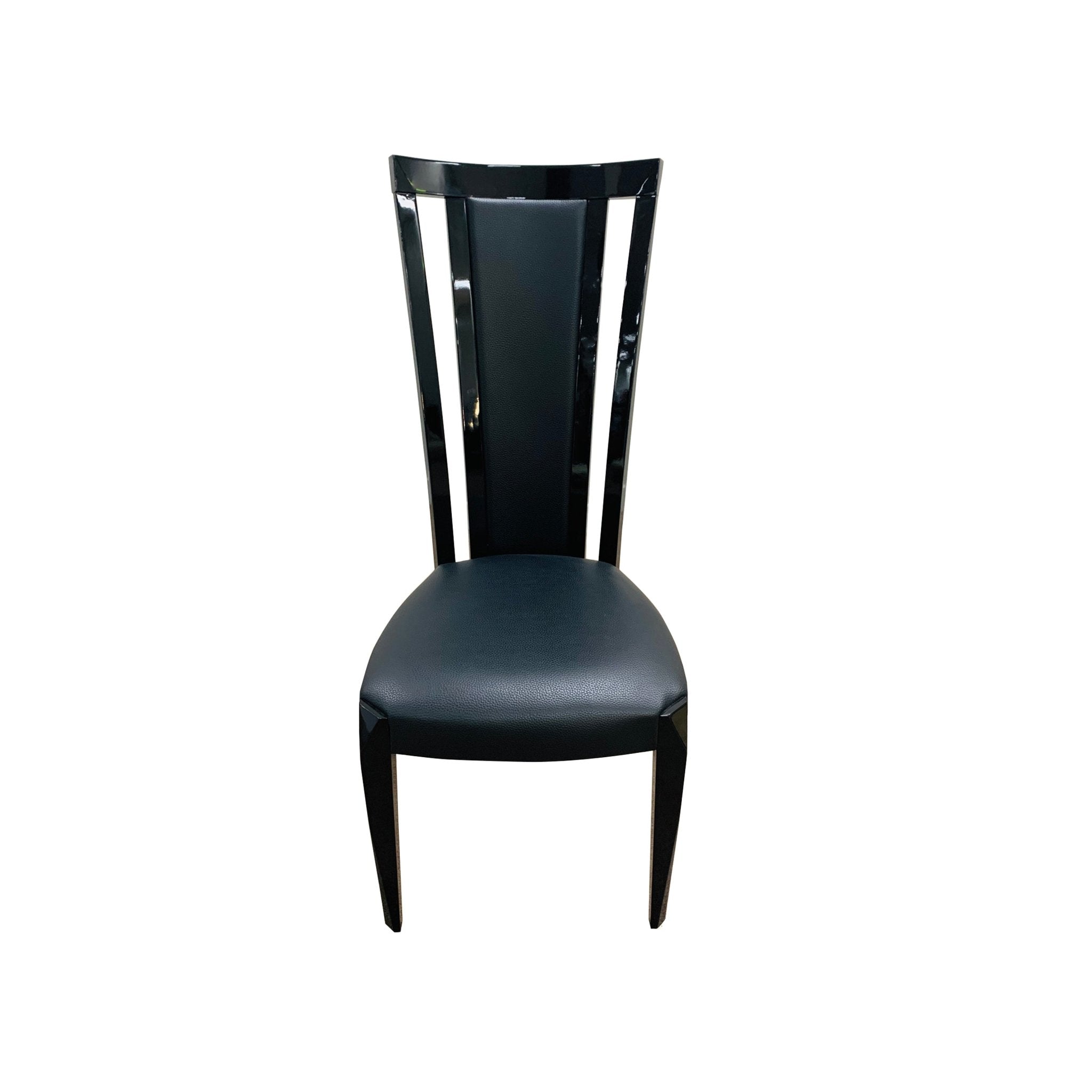Eclipse Wooden Dining Chair Leather Modern Black - Quality Rugs and Furniture