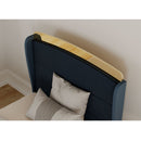 Elegant Single Bed Luxury Modern Dark Blue - Quality Rugs and Furniture