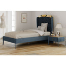 Elegant Single Bed Luxury Modern Dark Blue - Quality Rugs and Furniture