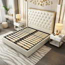 Elif King Bed Luxury Modern Cream Gold - Quality Rugs and Furniture