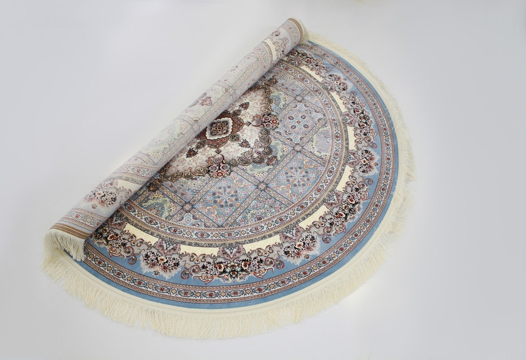Elsa 3180 Blue Traditional Round Rug - Quality Rugs and Furniture