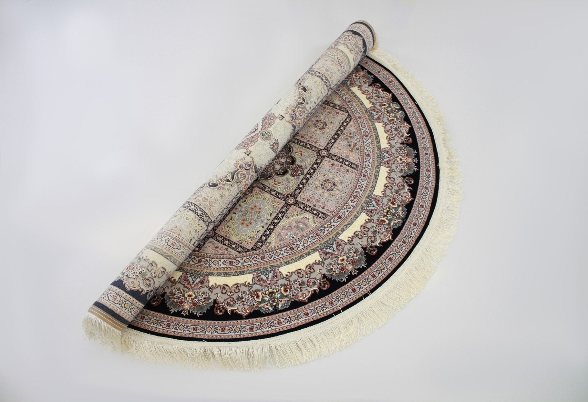 Elsa 3180 Dark Blue Traditional Round Rug - Quality Rugs and Furniture
