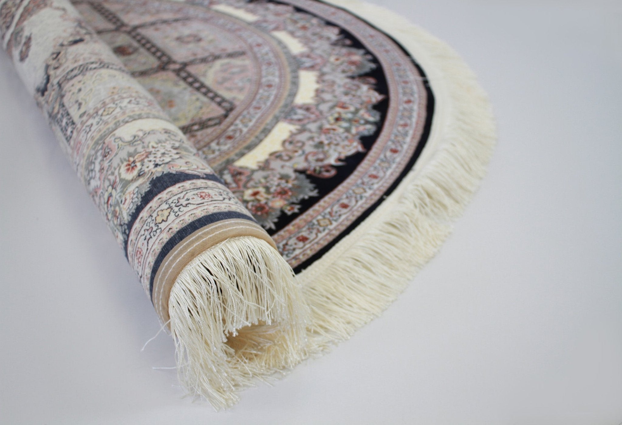 Elsa 3180 Dark Blue Traditional Round Rug - Quality Rugs and Furniture
