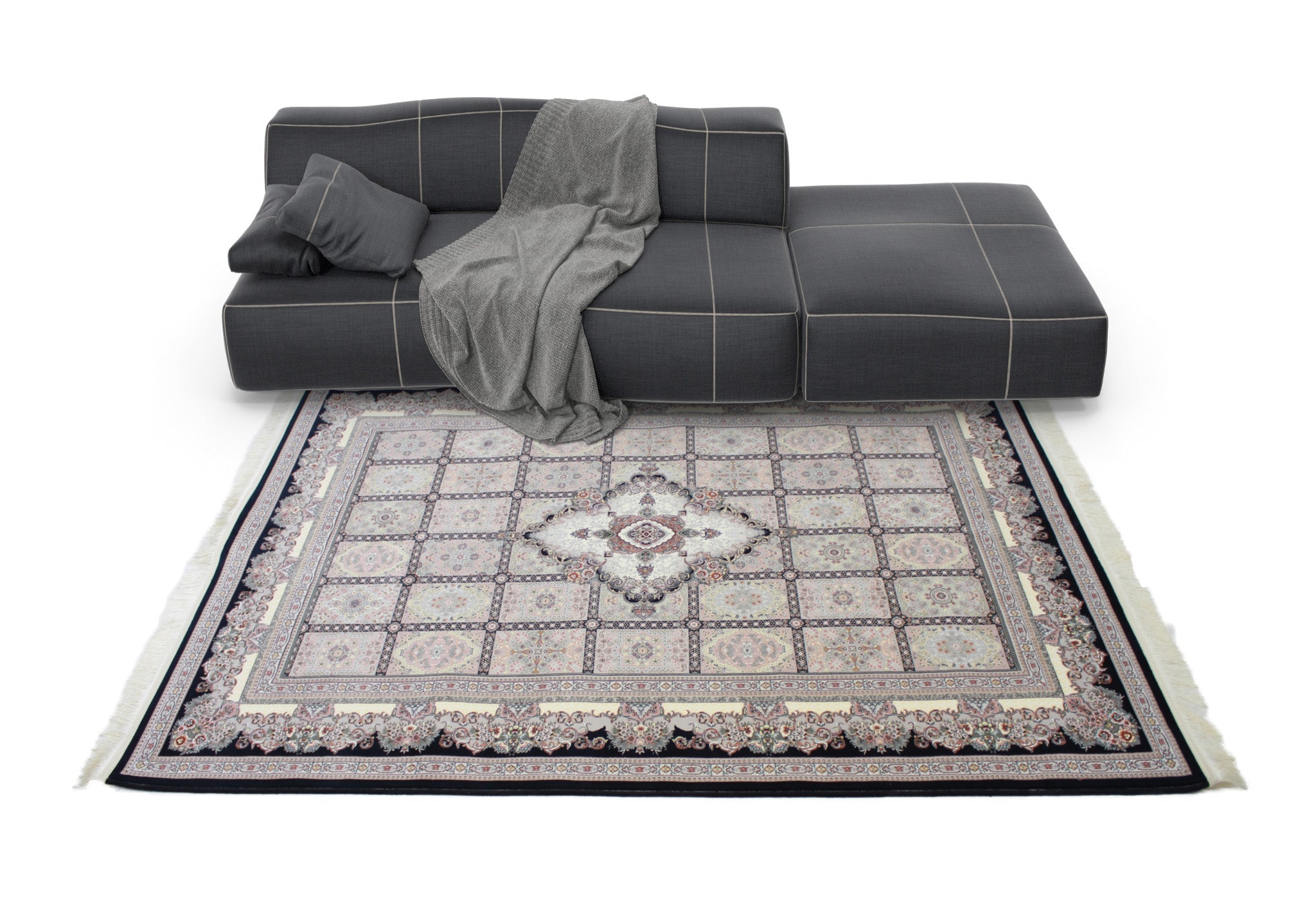 Elsa 3180 Dark Blue Traditional Rug - Quality Rugs and Furniture