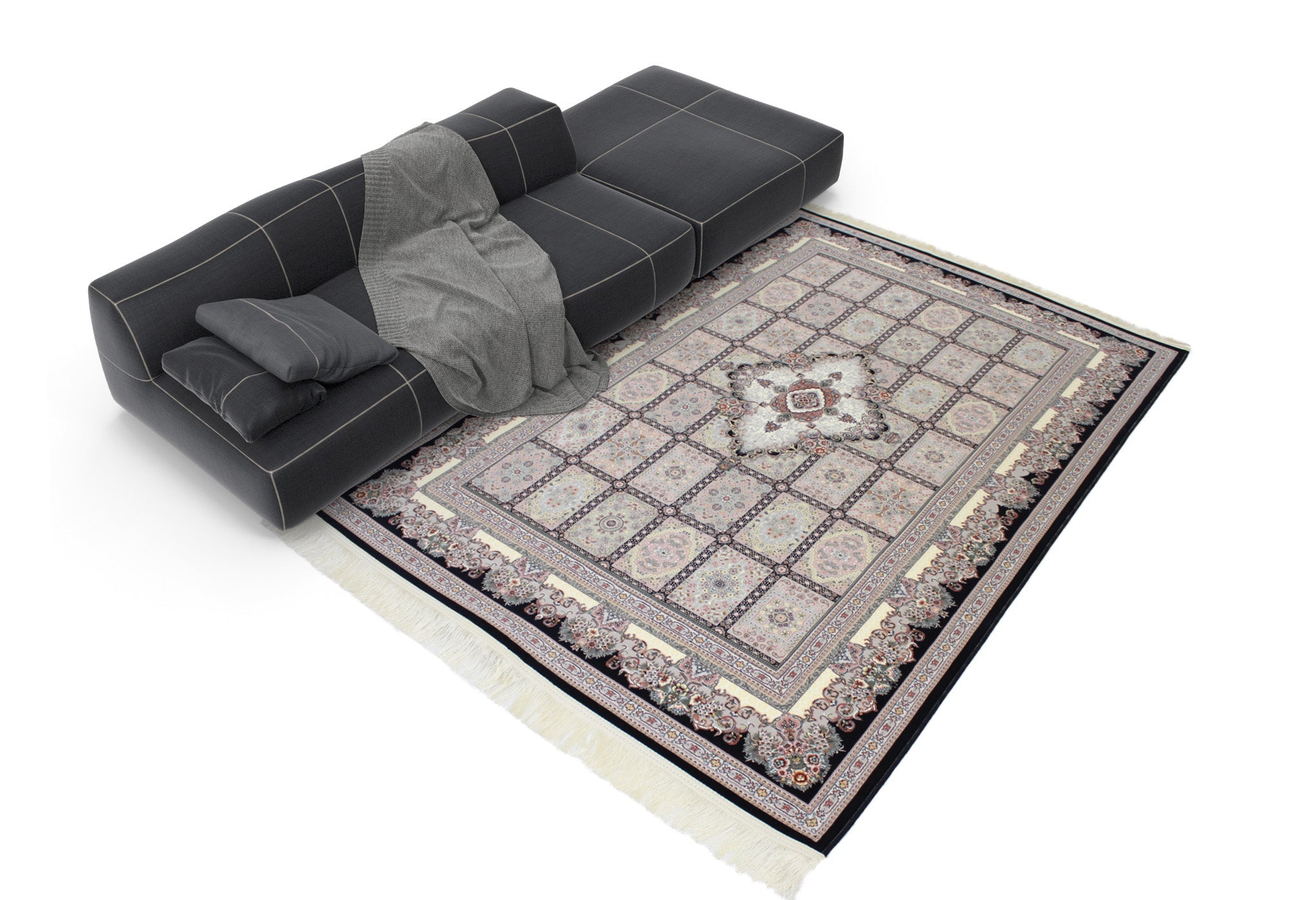 Elsa 3180 Dark Blue Traditional Rug - Quality Rugs and Furniture