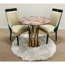 Florence Dining Table Stainless Steel Base and Laminated Marble Top Rose Gold - Quality Rugs and Furniture
