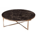 Florence Stainless Steel Base Marble Top Coffee Table Rose Gold Black - Quality Rugs and Furniture