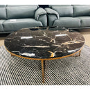 Florence Stainless Steel Base Marble Top Coffee Table Rose Gold Black - Quality Rugs and Furniture