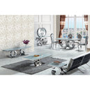 Gabi Stainless Steel Base Tempered Glass Top Dining Table Black Silver - Quality Rugs and Furniture